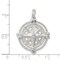 Sterling Silver Compass Rose Charm &#x26; 18&#x22; Chain Jewerly 31.7mm x 24.3mm